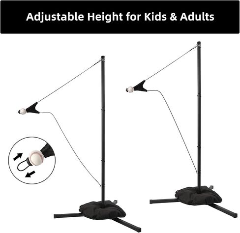 مدرب أرجوحة البيسبول والكرة اللينة، نظام تدريب محمول على الضرب مع ارتفاع قابل للتعديل | الكرة الدوارة، معدات ممارسة الضرب لجميع مستويات المهارة in Kuwait