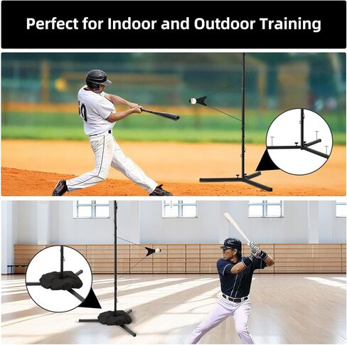مدرب أرجوحة البيسبول والكرة اللينة، نظام تدريب محمول على الضرب مع ارتفاع قابل للتعديل | الكرة الدوارة، معدات ممارسة الضرب لجميع مستويات المهارة in Kuwait