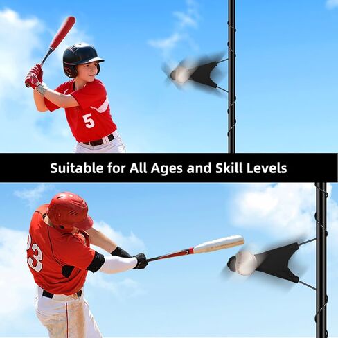 مدرب أرجوحة البيسبول والكرة اللينة، نظام تدريب محمول على الضرب مع ارتفاع قابل للتعديل | الكرة الدوارة، معدات ممارسة الضرب لجميع مستويات المهارة in Kuwait