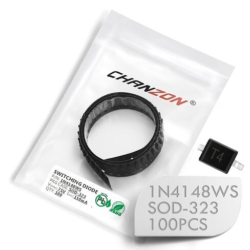 (Pack of 100 Pieces) Chanzon 1N4148WS SMD Small Signal Fast Switching Diodes High-Speed 150mA 75V SOD-323 (SC-76) IN4148WS 150 mA 75 Volt (Marking T4) in Saudi Arabia