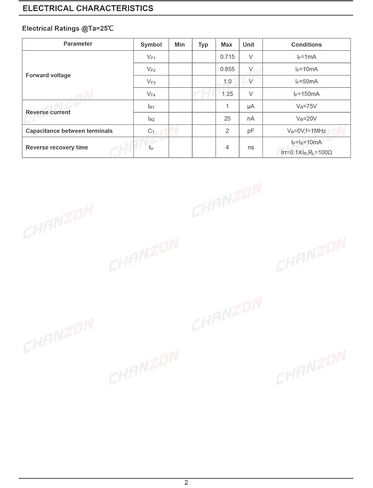 (Pack of 100 Pieces) Chanzon 1N4148WS SMD Small Signal Fast Switching Diodes High-Speed 150mA 75V SOD-323 (SC-76) IN4148WS 150 mA 75 Volt (Marking T4) in Saudi Arabia