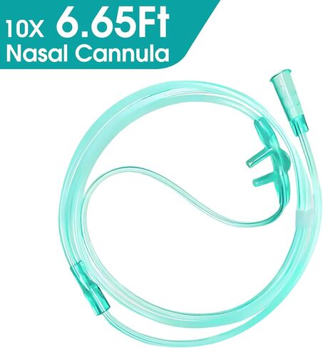10 Pack 7 Ft Nasal Cannulas for Oxygen, Ultra Soft Adult Oxygen Tubing, High Flow Lightweight Oxygen Hose with Soft Curved Nose Piece for Home & Travel Use in Kuwait