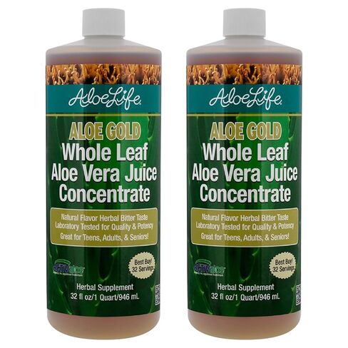 Aloe Life - Whole Leaf Aloe Vera Juice, Organic, Gluten-Free (Cherry Berry, 32 oz) | 2-Pack in Kuwait
