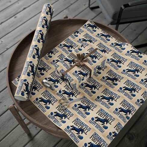 Indianapolis Football Happy Birthday Sports Gift Wrap, Holiday Present Wrap, Christmas Gift Wrap, Gift Packaging in Saudi Arabia