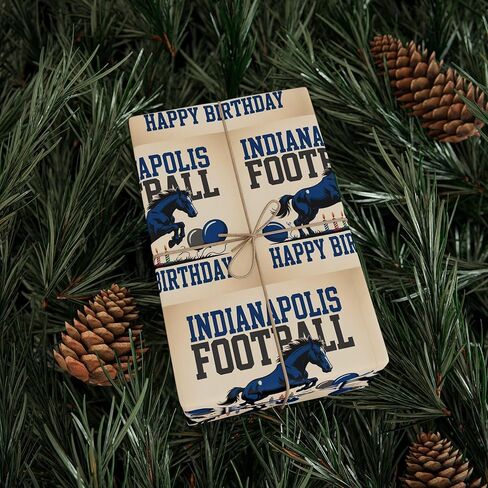 Indianapolis Football Happy Birthday Sports Gift Wrap, Holiday Present Wrap, Christmas Gift Wrap, Gift Packaging in Saudi Arabia