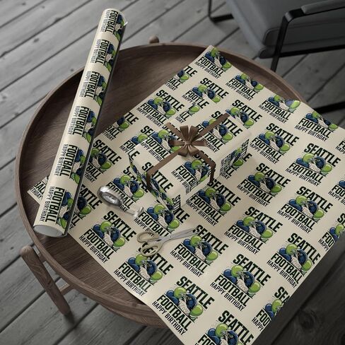 Seattle Football Happy Birthday Ultra Thick Sports Gift Wrapping Paper, Holiday Present Wrap, Christmas Gift Wrap in Saudi Arabia