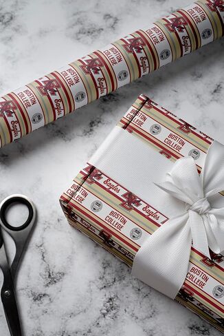 ONDEMAND FAN NCAA Wrapping Paper with Victory Stripes design (Boston College Eagles,Wrapping Paper 30" x40') in Kuwait