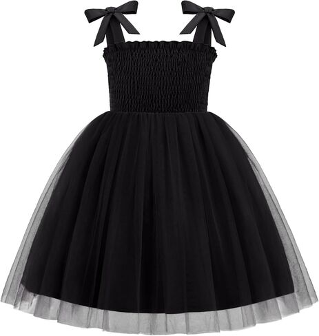 Arshiner Toddler Girl Tutu Dress Summer Bow-Tie Straps Dresses Dresses Kids Princess Flowy Swing Cloths for 2-7y in Kuwait