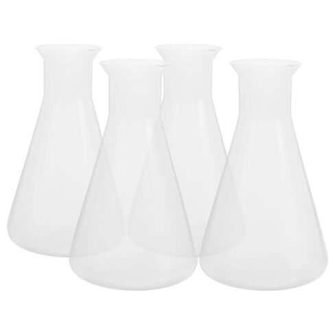 DECHOUS 4Pcs Plastic Erlenmeyer Flasks 250ml: Clear Scale Conical Flask for Laboratory Use Chemistry Experiment Erlenmeyer School Education Learning Tool in Kuwait