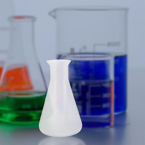 DECHOUS 4Pcs Plastic Erlenmeyer Flasks 250ml: Clear Scale Conical Flask for Laboratory Use Chemistry Experiment Erlenmeyer School Education Learning Tool in Kuwait