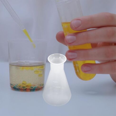 DECHOUS 4Pcs Plastic Erlenmeyer Flasks 250ml: Clear Scale Conical Flask for Laboratory Use Chemistry Experiment Erlenmeyer School Education Learning Tool in Kuwait