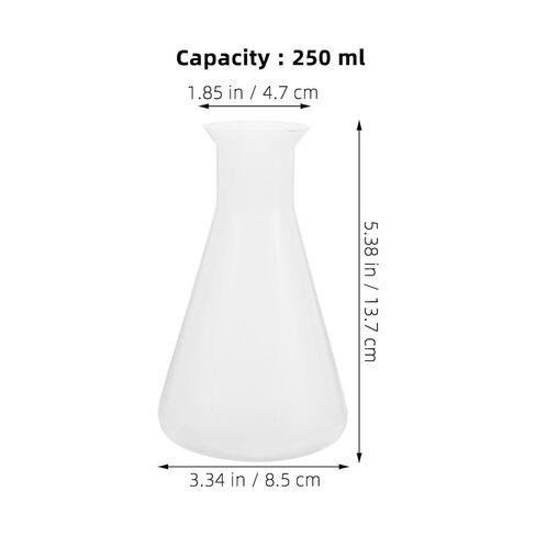 DECHOUS 4Pcs Plastic Erlenmeyer Flasks 250ml: Clear Scale Conical Flask for Laboratory Use Chemistry Experiment Erlenmeyer School Education Learning Tool in Kuwait