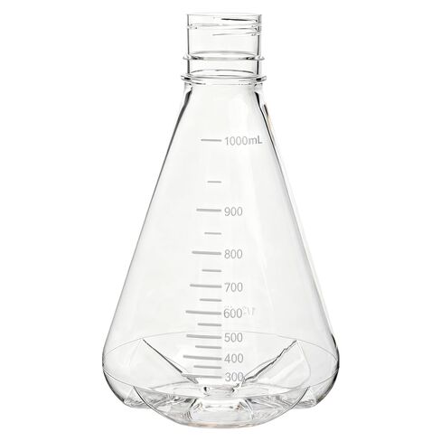 125ml Erlenmeyer Flasks, 12 pcs, PC Plastic Flasks with Flat Bottom, No-Cap, Autoclavable, for Laboratory Sample Culture in Saudi Arabia