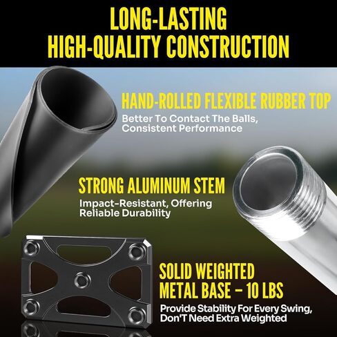 تي شيرت بخمسة مواضع، ارتفاع قابل للتعديل 20-46 بوصة، تي شيرت لضرب البيسبول والكرة اللينة مع سطح مطاطي ملفوف يدويًا، ألومنيوم 3 أنابيب، قاعدة معدنية للبيسبول والتمارين الخارجية in Kuwait