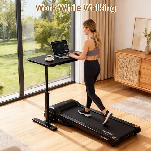 GarveeHome Overbed Bedside Table Adjustable with Wheels, Mobile Standing Stand Up Rolling Laptop PC Desks with Tilting Top Height Tray Side Computer Workstation for Bedroom on Hospital Home Use Black in Saudi Arabia