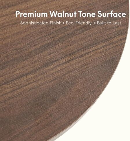 FLEXISPOT Adjustable Overbed Side Table & End Table for Bed & Sofa, Gas Lift Height, Space-Saving Base, Multi-Use Laptop,Snack & Work Table for Home, Apartment, Office, Kids & Adults,Round Walnut Top in Kuwait