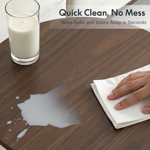 FLEXISPOT Adjustable Overbed Side Table & End Table for Bed & Sofa, Gas Lift Height, Space-Saving Base, Multi-Use Laptop,Snack & Work Table for Home, Apartment, Office, Kids & Adults,Round Walnut Top in Kuwait