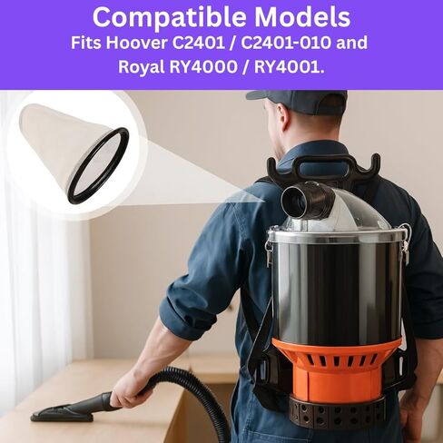 Replacement Vacuum Bag Filter 2KE2105000 - Compatible with Hoover Backpack Vacuum Cleaner Commercial C2401/C2401010 – Backpack Vacuum Bags, Replacement Filter Bags for Royal Model RY4000 / RY4001 in Kuwait