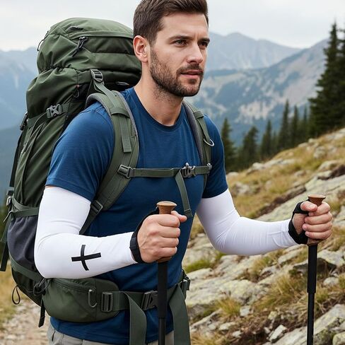 2 أزواج الإيمان الصليب الأكمام الذراع المسيحية الدينية ضغط الذراع الأكمام البوليستر التبريد الرياضة في الهواء الطلق الملحقات للرجال النساء كرة القدم البيسبول الكرة الطائرة الجري ركوب الدراجات أسود أبيض in Kuwait