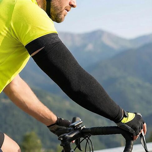 2 Pairs Men Women UV Protection Arm Sleeves Cooling Arm Sleeves for Outdoor Sports & Daily Use in Saudi Arabia