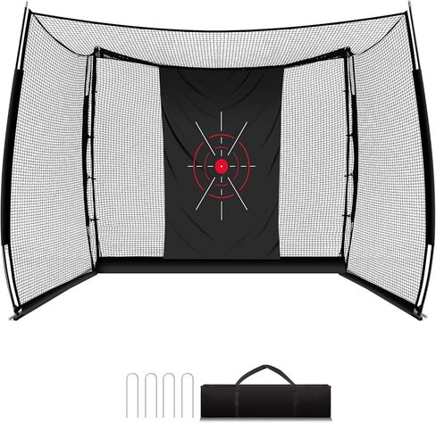 Golf Net, 11x8ft Golf Hitting Net with Target Cloth, Heavy Duty Spacious Golf Practice Cage for Swing Driving, Home Backyard Garage Indoor Outdoor Use in Kuwait