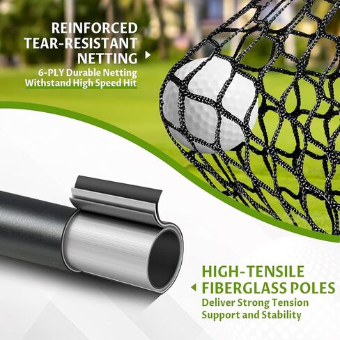 Golf Net, 11x8ft Golf Hitting Net with Target Cloth, Heavy Duty Spacious Golf Practice Cage for Swing Driving, Home Backyard Garage Indoor Outdoor Use in Kuwait