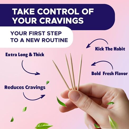 QuitPix Extra Thick Flavored Toothpicks – Quit Smoking Oral Fixation with NAC & L-Theanine – Nicotine Free Infused Toothpicks, Sugar Free, Vegan, 5 Flavor Variety Pack (100ct) Pack of 2 in Saudi Arabia