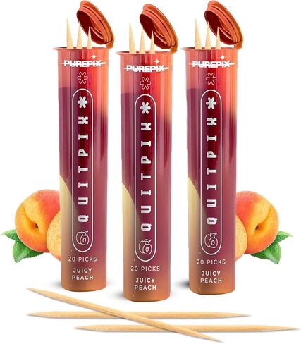 QuitPix Extra Thick Flavored Toothpicks – Quit Smoking Oral Fixation with NAC & L-Theanine – Nicotine Free Infused Toothpicks, Sugar Free, Vegan, 5 Flavor Variety Pack (100ct) Pack of 2 in Saudi Arabia