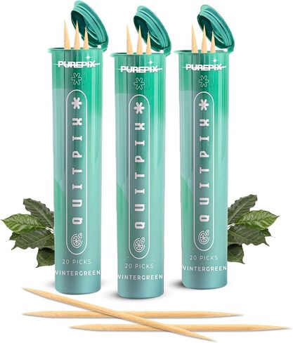 QuitPix Extra Thick Flavored Toothpicks – Quit Smoking Oral Fixation with NAC & L-Theanine – Nicotine Free Infused Toothpicks, Sugar Free, Vegan, 5 Flavor Variety Pack (100ct) Pack of 2 in Saudi Arabia
