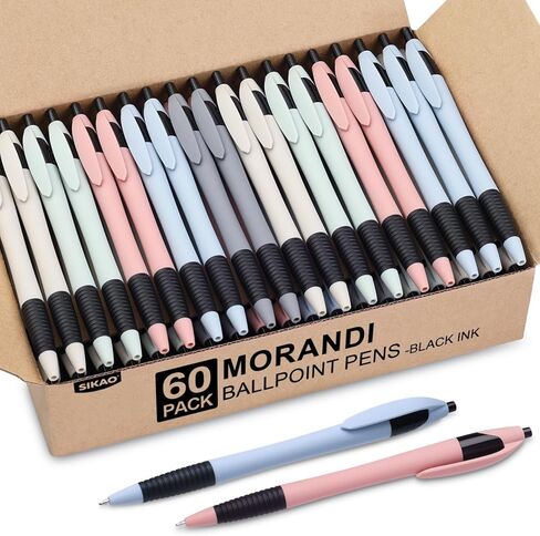 الأقلام ذات الحبر السائبة ، 60pack morandi ، الكتابة السلسة ، لا تشويه ، قابلة للتراجع ، حبر أسود 1.0 مم ، جملة ، مستلزمات مكتبية ومدرسة in Kuwait