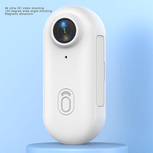 4K Cat Collar Camera, 8MP Pet Collar Camera, Cordless Wearable Action Camera,120 Degree Wide Angle for Diving Fishing Cycling Hiking Surfing Travelling (White) in Kuwait