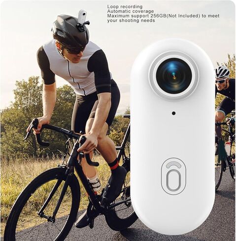 4K Cat Collar Camera, 8MP Pet Collar Camera, Cordless Wearable Action Camera,120 Degree Wide Angle for Diving Fishing Cycling Hiking Surfing Travelling (White) in Kuwait