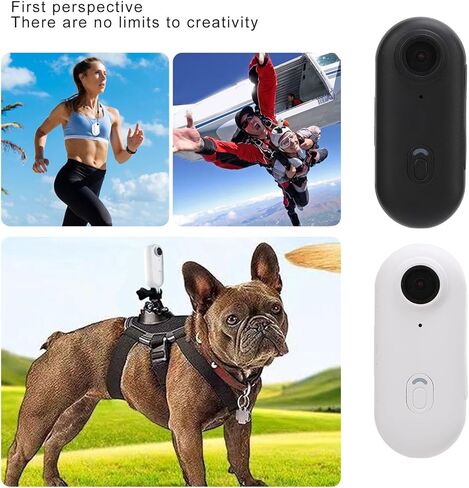 4K Cat Collar Camera, 8MP Pet Collar Camera, Cordless Wearable Action Camera,120 Degree Wide Angle for Diving Fishing Cycling Hiking Surfing Travelling (White) in Kuwait