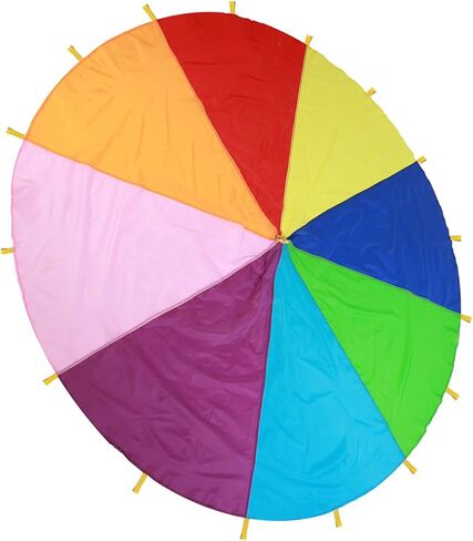 Pongnas Kids Play Parachute for Outdoor Games - Multicolor Exercise Toy Promoting Teamwork and Fun (6M / 19.69ft) (6M / 19.69ft) in Saudi Arabia