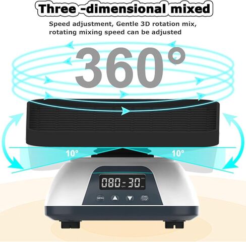 خلاط شاكر مداري رقمي للمختبر، شاكر دوار مداري، سرعة قابلة للتعديل 10-80 دورة في الدقيقة، شاشة رقمية LED، أقصى حمل 0.8 كجم، للخلط الكيميائي والبيولوجي in Kuwait