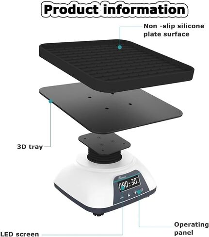 خلاط شاكر مداري رقمي للمختبر، شاكر دوار مداري، سرعة قابلة للتعديل 10-80 دورة في الدقيقة، شاشة رقمية LED، أقصى حمل 0.8 كجم، للخلط الكيميائي والبيولوجي in Kuwait