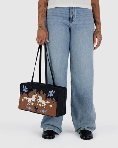 Medium Nylon Bowler Bag - Western Appliqué in Saudi Arabia