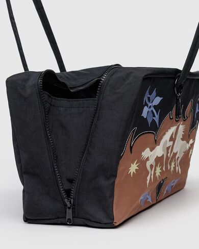 Medium Nylon Bowler Bag - Western Appliqué in Saudi Arabia
