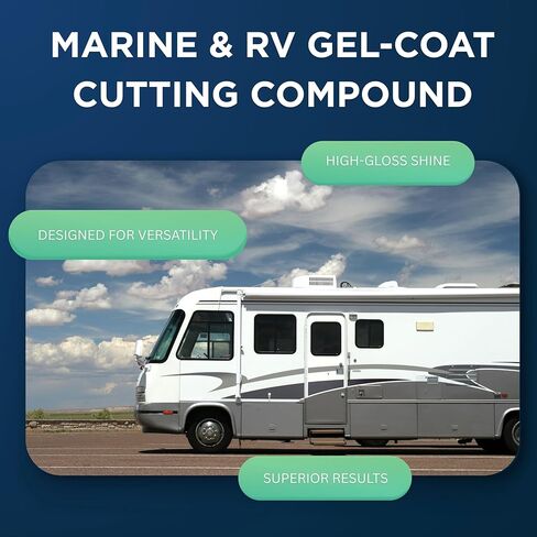 مركب قطع جل طلاء 3D Marine & RV - يزيل خدوش الحبيبات P1000 والأكسدة والدوامات، تركيبة عالية القطع، بدون حشوات، غبار منخفض، 32 أونصة in Saudi Arabia