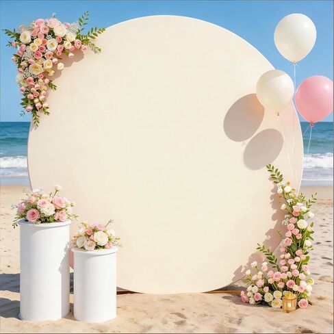 Lavender Round Backdrop Cover 7.2 FT Spandex Round Arch Cover Fitted Stretch Wedding Arch Backdrop Cover for Baby Shower Bridal Shower Birthday Party Gender Reveal Backdrop Decoration in Kuwait