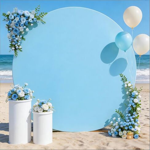 Lavender Round Backdrop Cover 7.2 FT Spandex Round Arch Cover Fitted Stretch Wedding Arch Backdrop Cover for Baby Shower Bridal Shower Birthday Party Gender Reveal Backdrop Decoration in Kuwait