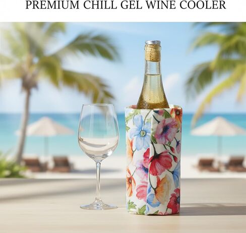 Ice Wine Cooler Sleeve | Freestanding Gel Bottle Chiller for Red, White, Champagne & Sparkling Wine | Portable, Reusable | Rapid Cooling Carrier in Kuwait