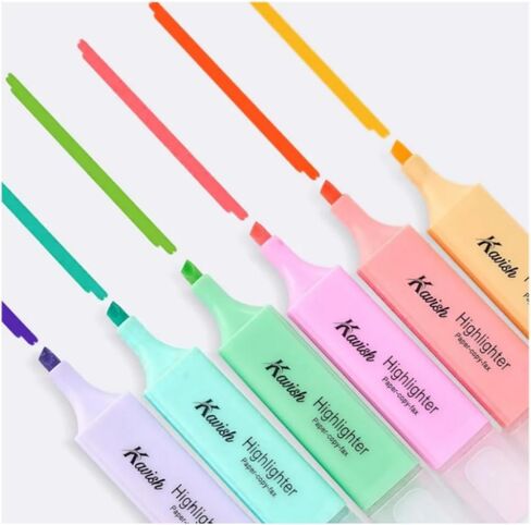 Highlighters 24 Pack لون متنوع No Bleed & Dry-Slikel Tip و 6 ألوان زاهية لتسليط الضوء ، علامات تمييز عالية لمستلزمات المكاتب الكلية المدرسية in Saudi Arabia