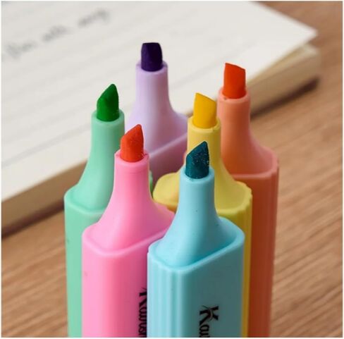Highlighters 24 Pack لون متنوع No Bleed & Dry-Slikel Tip و 6 ألوان زاهية لتسليط الضوء ، علامات تمييز عالية لمستلزمات المكاتب الكلية المدرسية in Saudi Arabia