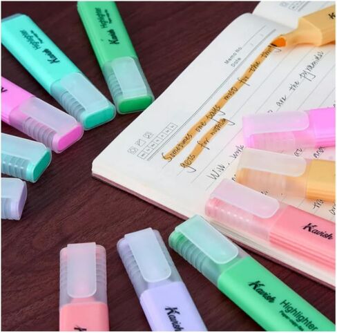 Highlighters 24 Pack لون متنوع No Bleed & Dry-Slikel Tip و 6 ألوان زاهية لتسليط الضوء ، علامات تمييز عالية لمستلزمات المكاتب الكلية المدرسية in Saudi Arabia