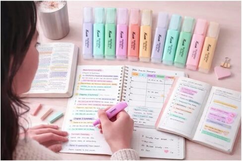 Highlighters 24 Pack لون متنوع No Bleed & Dry-Slikel Tip و 6 ألوان زاهية لتسليط الضوء ، علامات تمييز عالية لمستلزمات المكاتب الكلية المدرسية in Saudi Arabia