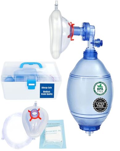 Adult & Child CPR Training Simulation Kit - Manual Squeeze Bag Trainer with Practice Mask, Tubing & Carry Case - for Classroom & Certification Practice - 1pack in Kuwait