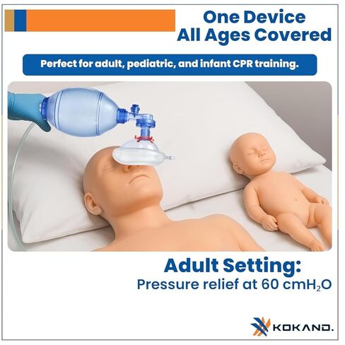 Adult & Child CPR Training Simulation Kit - Manual Squeeze Bag Trainer with Practice Mask, Tubing & Carry Case - for Classroom & Certification Practice - 1pack in Kuwait