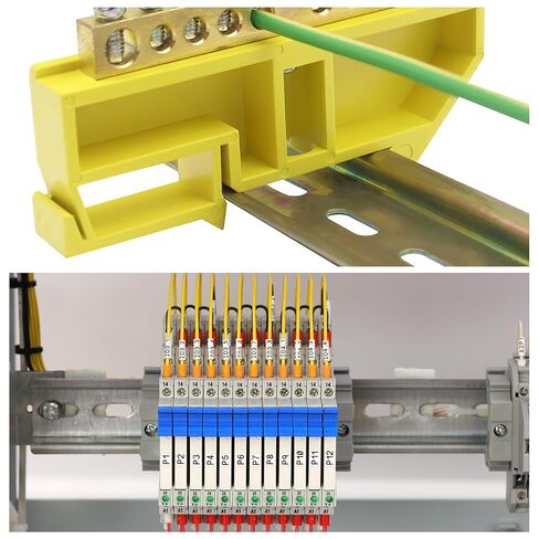 MECCANIXITY Aluminum DIN Rail, 8" Long, 35mm Wide, 7.5mm High, Top Hat Slotted Mounting Guide with Stainless Steel Hex Socket Screw for Equipment Installation 2 Set in Saudi Arabia