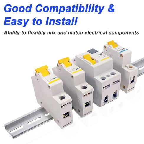 Aluminum DIN Rails, 10 CM /4 inches, 35mm Wide, 7.5mm High Top Hat Slotted DIN Rail with RoHS (10 Pack, Silver) in Saudi Arabia